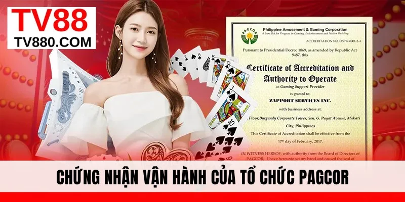 Chứng nhận vận hành của tổ chức PAGCOR